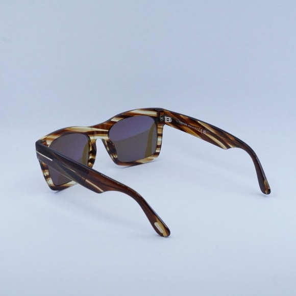 TOM FORD FT1062 56E Striped Brown with Transparent Amber / Vintage Brown - Picture 4 of 5